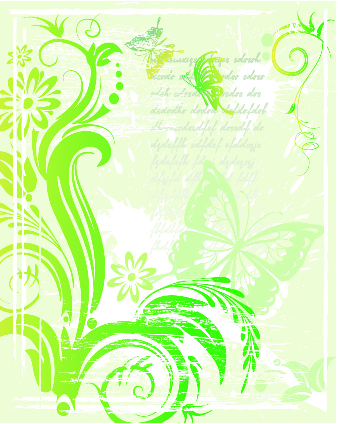 free vector Green butterfly pattern vector